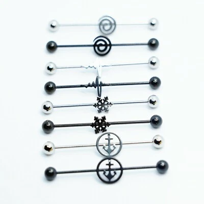 8 PIEZAS Barra Industrial Acero Inoxidable Oreja Cartílago Hélice-Cola Cuerpo Piercing Foto 1 de 4