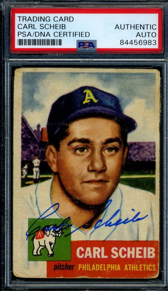 Carl Scheib PSA DNA Signed 1953 Topps Autograph 4 Philadelphia Athletics - Image 1 of 1