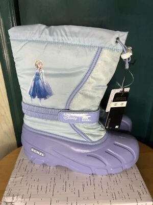 BOTAS DISNEY X SOREL FLURRY FROZEN ELSA: AZUL/PÚRPURA: NUEVAS CON ETIQUETAS: NIÑA TALLA 7 Foto 1 de 4