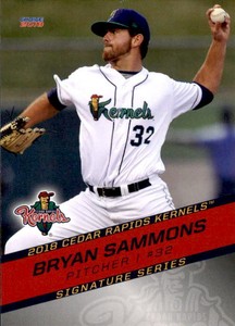 2018 Cedar Rapids Kernels Choice 24 Bryan Sammons Wilmington North Carolina Card
