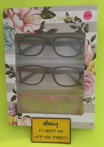 ❤️Authentische BETSEY JOHNSON 3 PAAR SET LESEBRILLE LESEBRILLE +2,00 NEU ❤️ - Bild 1 von 6