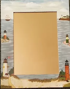 Nautical Beach Mirror Lighthouse Sailboat Ocean Wall Art 14" x 11" Dennis East - Picture 1 of 12