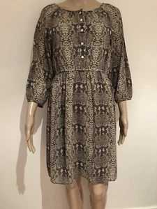 Marc By Marc Jacobs 100% Silk Animal Snake Print Dress With Elasticated Waist XS - Picture 1 of 11