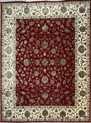 Fantastic Floral - Silk and Wool Oriental Rug - Handmade Carpet - 8 x 10 ft. - Image 1 of 4