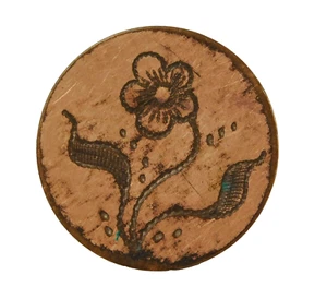 Antique shirt stud engraved with flower Victorian vintage - Picture 1 of 4