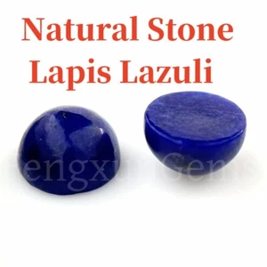 Cuenta de cabujón plana redonda suelta mineral lapislázuli piedra natural 100 % natural para joyas - Imagen 1 de 8