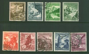GERMANY-3rd Reich 1938 Relief Fund Set of 9 Sg 663-71 Fine Used - Picture 1 of 3