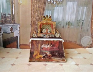 Doll Theater Cats Dollhouse Miniature Scale 1:12 Panel Interior Decor Handmade - Picture 1 of 10