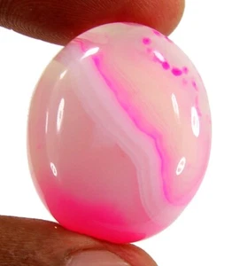 37.20 CT Natürlich Pink Achat Lose Edelstein Stein Cabochon Drahtgeflecht 12434 - Bild 1 von 2