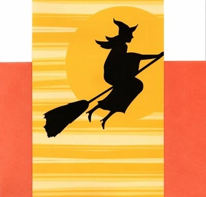 Funny Witch On A Broom Witching You A Happy Halloween Greeting Card Card - Picture 1 of 3