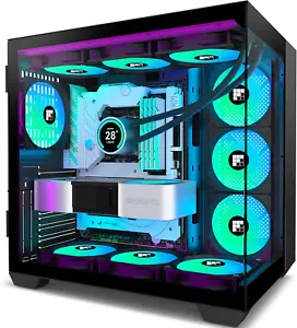 F600 PC Case - Pre-Installed 6 PWM ARGB Fan, ATX Mid-Tower Gaming PC Case, 270° - Picture 1 of 8