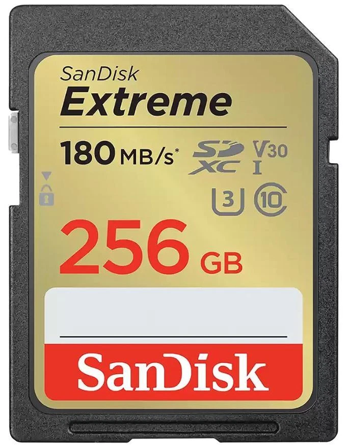 SANDISK - Extreme SDXC UHS-I U3 Video Class 30, 256GB up to 180MB/s - Image 1 of 1