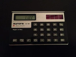 Calculadora de células solares de bolsillo Aurora AC-730 - Probada - Imagen 1 de 8