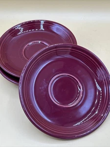Four Maroon Coffee Saucers. Homer Laughlin Fiesta - Picture 1 of 2