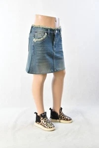 Kleine Mädchen Stretch Denim Rock 13" kurze Länge Vintage Waschung GRÖSSE 12/14 #JW0570 - Bild 1 von 3