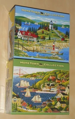Hometown Collection Puzzles Lot 1000 Piece Owlhead Lighthouse Sausalito Esphera - Image 1 of 4