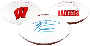Russell Wilson Wisconsin Badgers Autographed White Panel Football - Picture 1 of 1