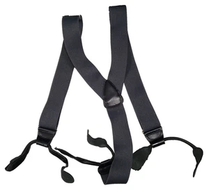 Tirantes de cuero negro para hombre herrajes plateados 48" de largo - Imagen 1 de 6