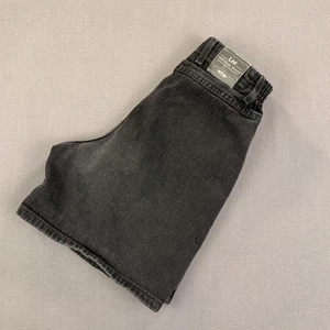 Lee Denim Shorts Womens 10 Black Made in USA High Rise Elastic Waist 5 Pocket - Picture 1 of 14