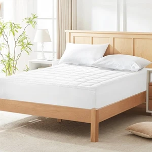 Gesteppte Passform Queen Matratzenauflage Pillow Top Matratzenbezug Kühlend Atmungsaktiv F - Bild 1 von 11