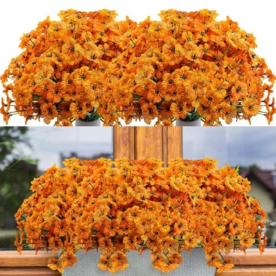 24 pacotes de flores artificiais de outono para mães falsas ao ar livre, plantas falsas de outono... - Imagem 1 de 4