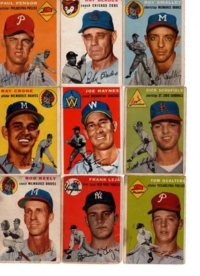 Lote de 55 cartas 1954 Topps - Imagem 1 de 4