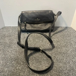 Vintage Kate Spade Tasche Pebbled Leder Schulter verstellbarer Riemen schwarz - Bild 1 von 10
