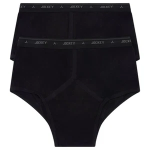 2 Pack X Jockey Mens Classic Y-Front Brief Underwear - Black - Picture 1 of 6
