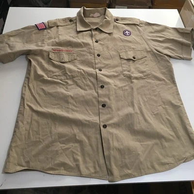 Boy Scouts of America BSA Mens XL Short Sleeve Button Shirt Tan - Image 1 of 4