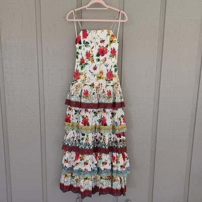 Maxi Vestido Alice And Olivia Valencia Floral En Niveles Talla 0 Mujer Femenino Calzoncillo Foto 1 de 4