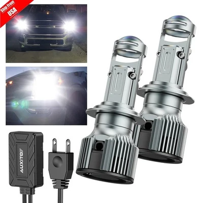AUXITO H7 Bi-LED Projector LED Lens High Low Beam Headlight Bulbs Retrofit LHD Foto 1 de 4