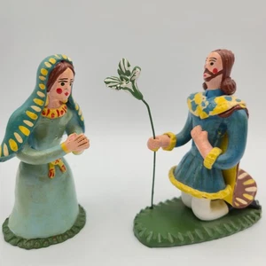 OLARIA ALELUIA ESTREMOZ PORTUGAL handgefertigte Tonfiguren Maria und Gabriel Vintage - Bild 1 von 5