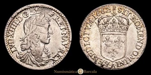  Francia - Louis XIV 1/12 Ecu (2,23g) 1662 Paris A GAD:115 MBC+ - Picture 1 of 3