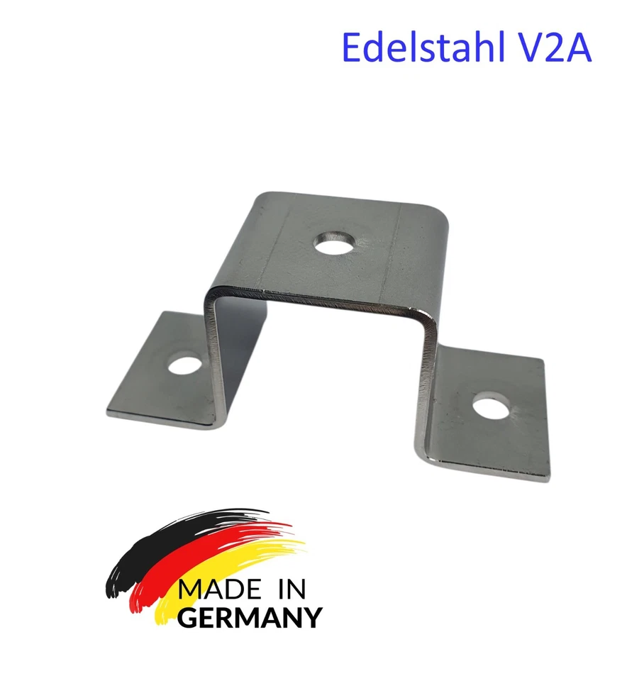 MBM-METALL Quadratrohrschelle Edelstahl 15x15 bis 70x70 mm Schelle Quadratrohr Befestigung