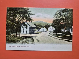 Warner, NH. B&M Depot - Postal de 1900 - Imagen 1 de 2