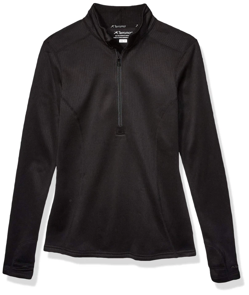 Women's W Half Zip Top Fleece Pullover Running Athletic Sweatshirt - Imagem 1 de 1