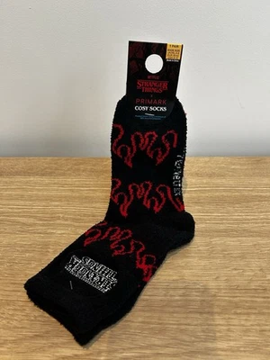 Stranger Things Womens Fluffy Socks Primark BNWT Size 6-8 - Image 1 of 3