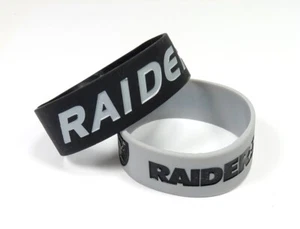 Las Vegas Raiders Logo - Silicone Rubber Bracelet Set - Picture 1 of 1