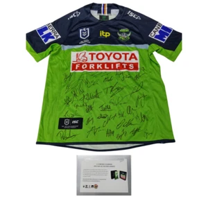 Canberra Raiders Football Club 2022 NRL Official Team Signed Guernsey - Foto 1 di 1