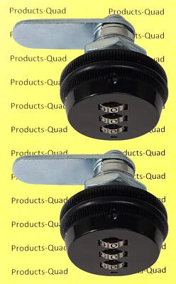 ADMIRAL LOCKS 2x Black 3/4" Combination Cam Lock 3 Digit Security Cabinet Mail Box Drawer