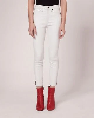 Women's rag & bone leggings Lamb Leather 10 Inch Capri W/ Slit pants sz 27 - Image 1 of 4