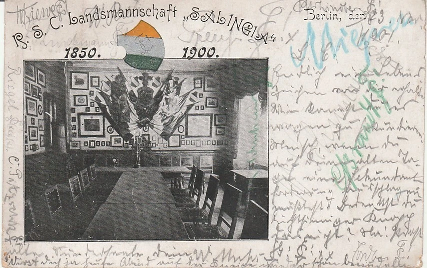 Studentika 1901 Landsmannschaft Salingia Berlin Studentica Corps Rheno-Nicaria - Bild 1 von 1