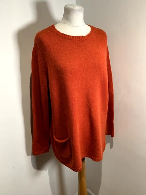 Seasalt Cornwall Sweater Size 16 Orange Pullover Lino Cut Jumper Wool blend Knit - Image 1 of 4