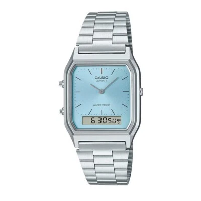 Reloj Digital CASIO AQ-230A-2A1 Azul Hielo Retro Doble Hora Serie Vintage Foto 1 de 3