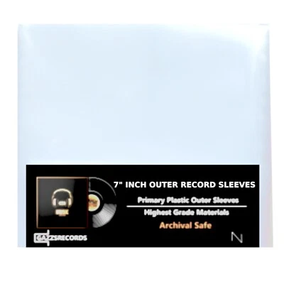 GAZZSRECORDS 25 7" Inch Single 450g Gauge Vinyl Plastic Polythene Record Outer Sleeves