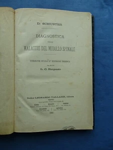 MEDICINA-SCHUSTER-DIAGNOSTICA DELLE MALATTIE DEL MIDOLLO SPINALE-VALLARDI 1885 - Picture 1 of 3