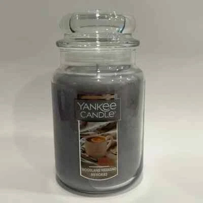 Yankee Candle 22oz Large Glass Woodland Weekend Memories Jar Candle Gray - Image 1 of 3