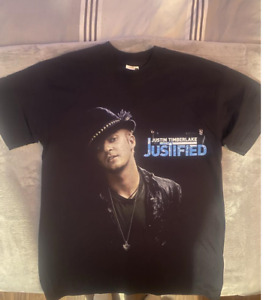 Justin Timberlake Justified 2003 Tour T-shirt Rare Black Size L "Mint Condition"