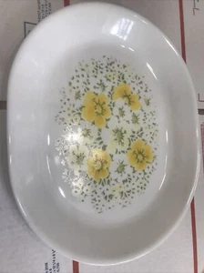 Corelle Corning April 12.25"Oval Serving Platter Plate Yellow Daisies Flower EUC - Picture 1 of 3