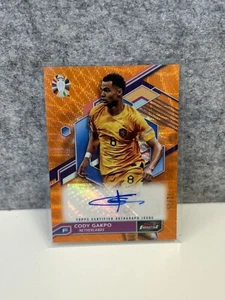 Cody Gakpo AUTO 2023 Topps Finest UEFA EURO 2024 RARE Orange Refractor SSP /25 - Picture 1 of 2
